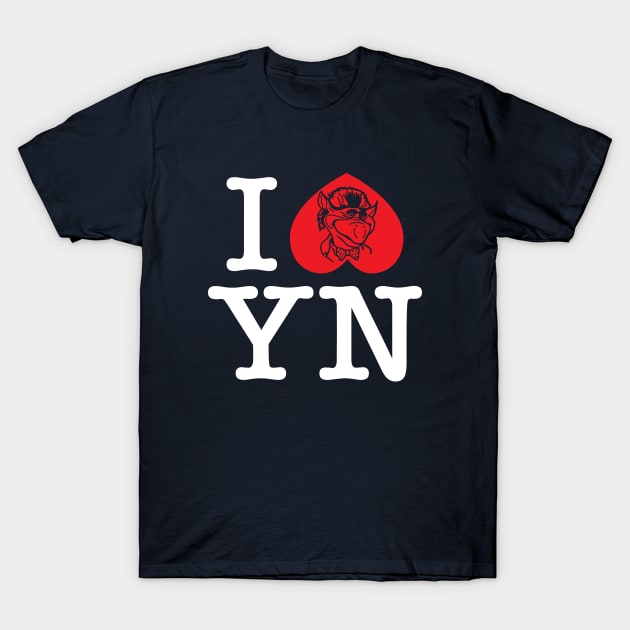 I Heart Yew Nork-White Text T-Shirt by Podcast: The Ride